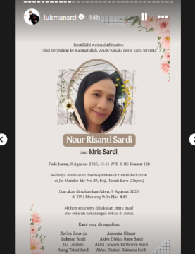 Kakak Lukman Sardi (Instagram)